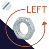 Left Hand Jam Thin Nut,Steel, Class Varies,DIN 439/936 LH