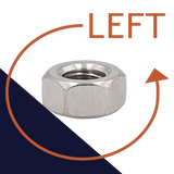 Hex Nut LEFT - A2 Stainless DIN 934L Hex Nut LEFT - A2 Stainless DIN 934L
