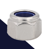 Fine DIN 982 HIGH Nylon Nut,A2 Stainless Steel,Passivated