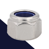 Fine DIN 982 HIGH Nylon Nut,A2 Stainless Steel,Passivated