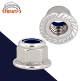 Nylon Flange Nut Serrated - A2 Stainless DIN 6926