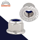 Coarse DIN 6926 Nylon Flange,A2 Stainless Steel,Serrated Bottom Nut