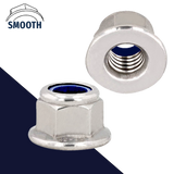 Coarse DIN 6926 Nylon Flange,A2 Stainless Steel,Smooth Bottom Nut
