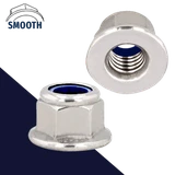 Coarse DIN 6926 Nylon Flange,A2 Stainless Steel,Smooth Bottom Nut