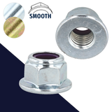 Coarse DIN 6926 Nylon Flange,Steel Class 8 Zinc Plated,Smooth Bottom Nut