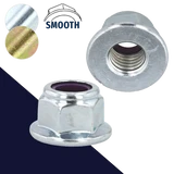 Coarse DIN 6926 Nylon Flange,Steel Class 10 Zinc Plated,Smooth Bottom Nut