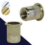 Nut-Serts SAE Flanged Rivet Insert Steel Plain, Open