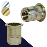 Nut-Serts SAE Flanged Rivet Insert Steel Plain, Open