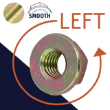 LEFT Flange Nut,Steel Zinc Plated,Smooth Flange