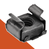 M6 Cage Nut,Captive Clip Style,Stainless + Black