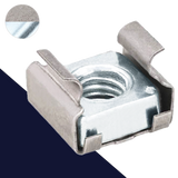 Cage Nut,Captive Clip Style,Zinc Plated + Stainless