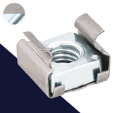 Cage Nut,Captive Clip Style,Zinc Plated + Stainless