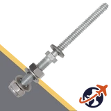 M8 Assembled Hanger Bolts,EPDM Gasket + Cone Point,Stainless Steel