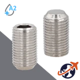 M1.6X0.35 Flat Point Set Screw,A2 Stainless Steel,ISO 4026 / DIN 913