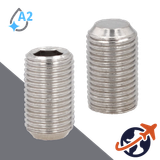 M1.6X0.35 Flat Point Set Screw,A2 Stainless Steel,ISO 4026 / DIN 913