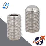 M1.6X0.35 Flat Point Set Screw,A4 Stainless Steel,ISO 4026 / DIN 913