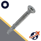 M5.5 Flat Head, 6mm Drill Tip,Wing Self Drilling Screw,BI-Metal A2 Stainless Steel