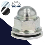 Spinning Acorn Nut,Steel, Zinc Plated,Spin Washer Tension Lock