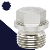 Flanged Hex Drive Plug,Stainless Steel,DIN 910