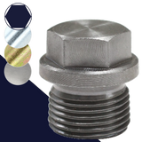 Flanged Hex Drive Plug,Steel, Finishes Vary,DIN 910