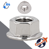 Flange Nut Smooth - A4 Stainless DIN 6923