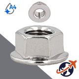 Flange Nut Smooth,DIN 6923,A4 Stainless Steel