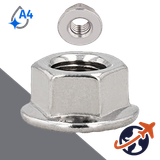 Flange Nut Smooth,DIN 6923,A4 Stainless Steel