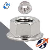 Flange Nut Serrated,DIN 6923,A4 Stainless Steel