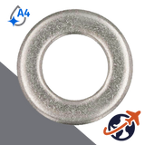 AFNOR Flat Washer,A4 Stainless HV-140,NFE 25-514 'Z'
