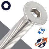 M10X1.5 Flat Socket Head,ISO 10642,A4 Stainless Steel