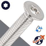 M10 Torx Flat Head,ISO 14581 TX,A4 Stainless Steel