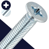 M3 Flat Head Phillips,Steel Class 4.8 Zinc,DIN 965