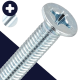 M3 Flat Head Phillips,Steel Class 4.8 Zinc,DIN 965