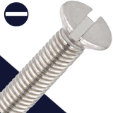 M3.5X0.6 Flat Head Slotted,Stainless Steel A2,DIN 963