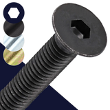 M10X1.25 Fine Flat Socket Head,Class 10.9 Steel, Zinc Finishes,Countersunk DIN 7991