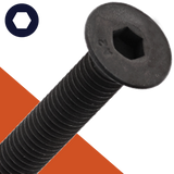 M6 Flat Socket Head,Stainless + Black Oxide,Countersunk DIN 7991