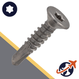 M4.8 Flat Head Torx Self Drilling Screw  - A2 Stainless DIN 7504