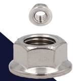 M10X1.25 Smooth Flange Nut,Stainless Steel A2,Fine Thread 14mm Wrench