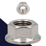 M10X1.25 Smooth Flange Nut,Stainless Steel A2,Fine Thread 14mm Wrench