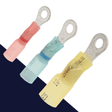 Eye Terminal Crimp + Shrink,22-18 to 12-10 Gauge,Polyolefin