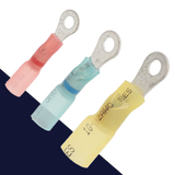 Eye Terminal Crimp + Shrink,22-18 to 12-10 Gauge,Polyolefin