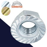 Serrated Flange Nut DIN 6923,Steel Class 8 Zinc Plated,Coarse Thread