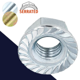 Serrated Flange Nut DIN 6923,Steel Class 8 Zinc Plated,Coarse Thread