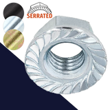 Serrated Flange Nut DIN 6923,Steel Class 10 Zinc Plated,Coarse Thread