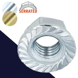 Serrated Flange Nut JIS B1190,Steel Class 10 Small Wrench,Coarse + Fine Thread