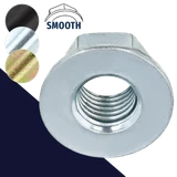 Non-Standard Smooth Flange Nuts,Steel, Various Finishes,Coarse Thread
