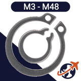 External Retaining Ring - Steel DIN 471 - Plain Steel M3 - M48