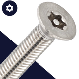 M6 Flat Head Torx + Pin,Stainless Steel A2,Security Screw