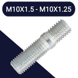 M10X1.5 + M10X1.25, Combi Thread Stud Zinc Class 10.9