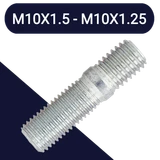 M10X1.5/M10X1.25 Double End,Class 10.9 Steel,Coarse to Fine Stud
